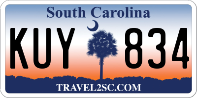 SC license plate KUY834