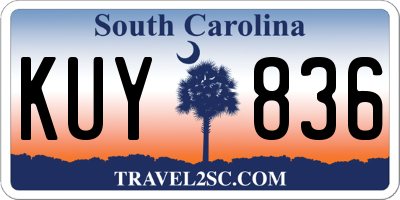 SC license plate KUY836