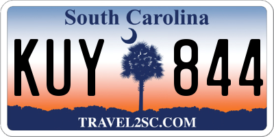 SC license plate KUY844