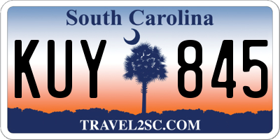 SC license plate KUY845