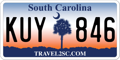 SC license plate KUY846