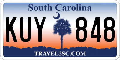 SC license plate KUY848