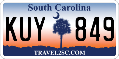 SC license plate KUY849