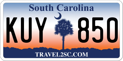 SC license plate KUY850