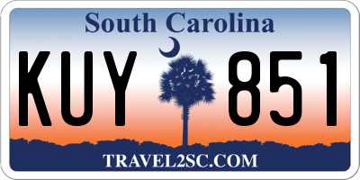 SC license plate KUY851