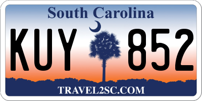 SC license plate KUY852