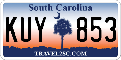 SC license plate KUY853