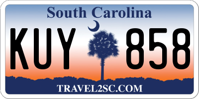 SC license plate KUY858