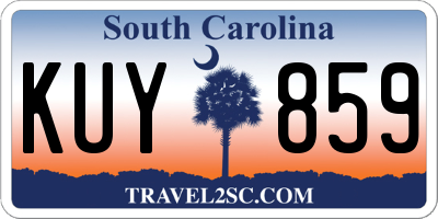 SC license plate KUY859