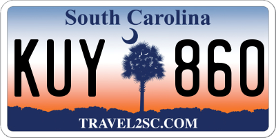 SC license plate KUY860