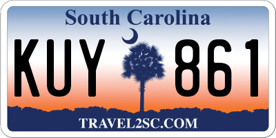 SC license plate KUY861