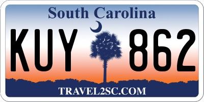SC license plate KUY862