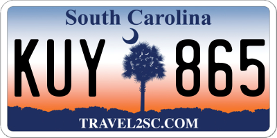 SC license plate KUY865