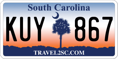 SC license plate KUY867