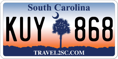 SC license plate KUY868