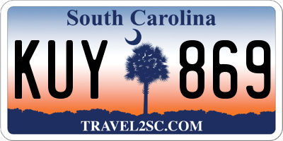 SC license plate KUY869
