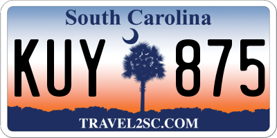 SC license plate KUY875