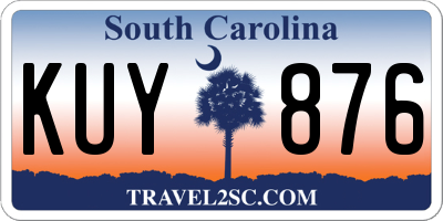 SC license plate KUY876