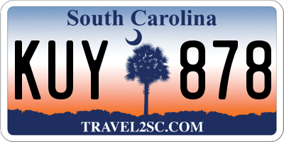 SC license plate KUY878