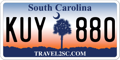SC license plate KUY880