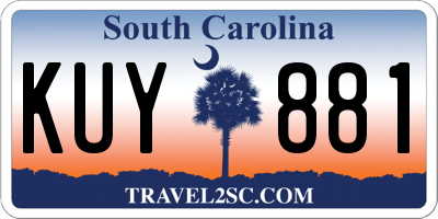 SC license plate KUY881