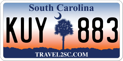 SC license plate KUY883