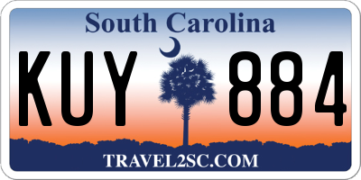 SC license plate KUY884