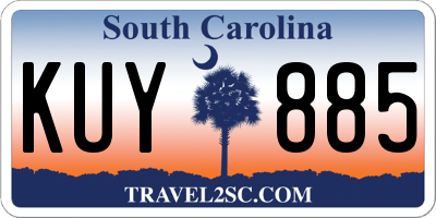 SC license plate KUY885