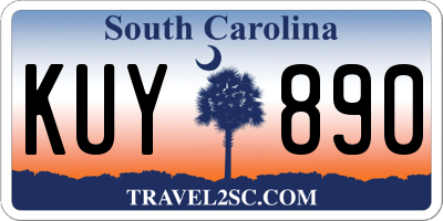 SC license plate KUY890