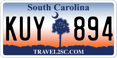 SC license plate KUY894