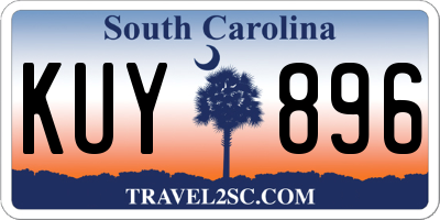 SC license plate KUY896