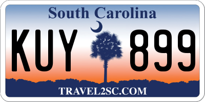 SC license plate KUY899