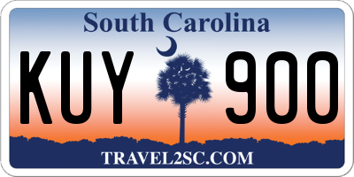 SC license plate KUY900