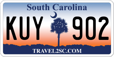 SC license plate KUY902
