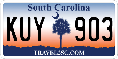 SC license plate KUY903