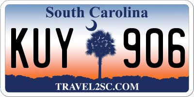 SC license plate KUY906