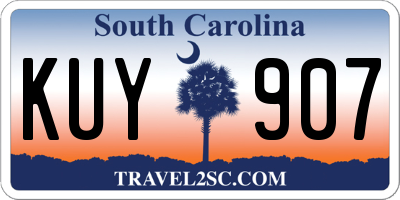 SC license plate KUY907