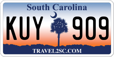 SC license plate KUY909