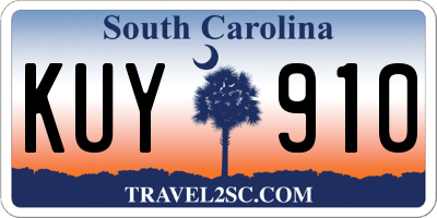 SC license plate KUY910