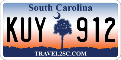 SC license plate KUY912