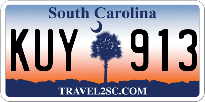 SC license plate KUY913