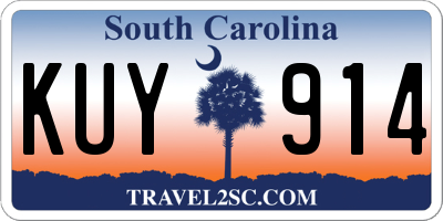 SC license plate KUY914
