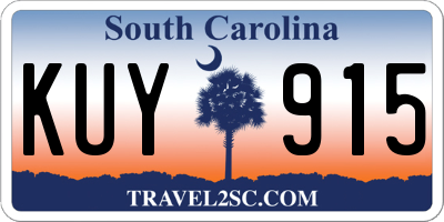 SC license plate KUY915