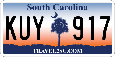SC license plate KUY917
