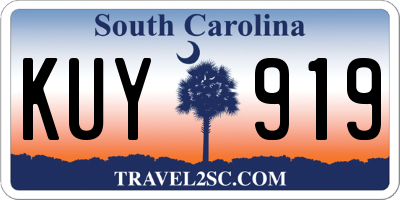 SC license plate KUY919