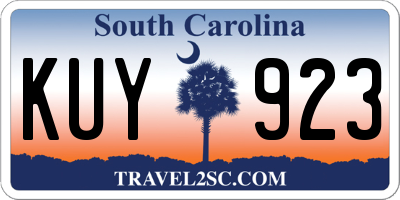 SC license plate KUY923