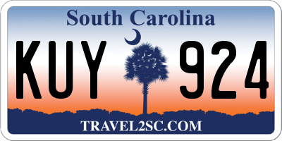 SC license plate KUY924
