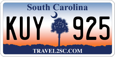 SC license plate KUY925