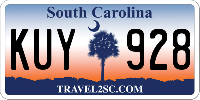 SC license plate KUY928
