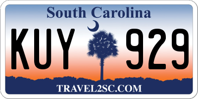 SC license plate KUY929